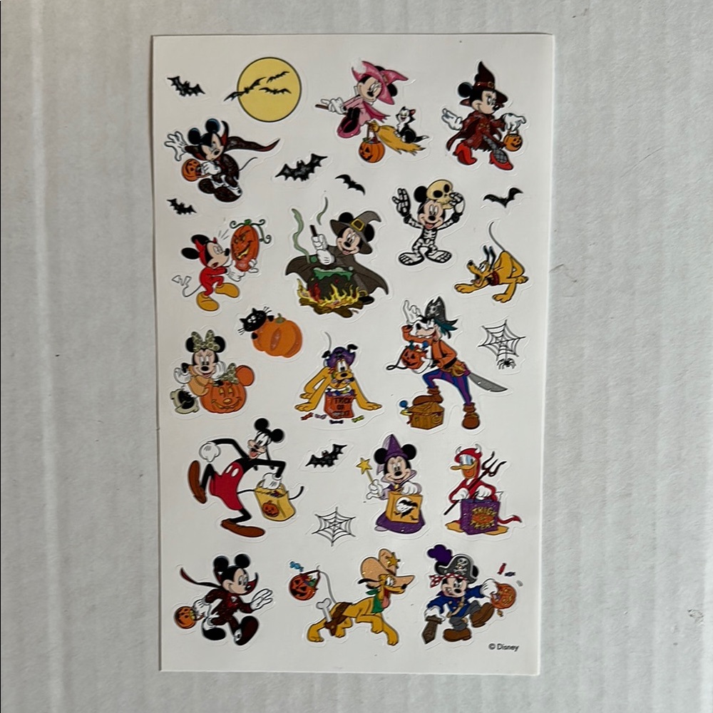 Disney Halloween Character Sticker Set - Black, Orange, Yellow